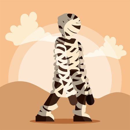Mummy in the desert Fantasy character Vectorのイラスト素材