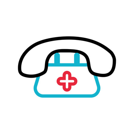 Isolated telephone with a cross symbol Medical icon Vectorのイラスト素材