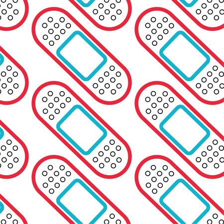 First aid bandages icon Pattern background Vectorのイラスト素材