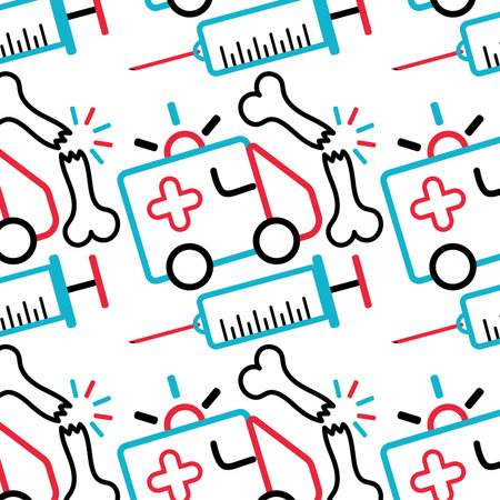 Medical icon Seamless pattern background Vectorのイラスト素材