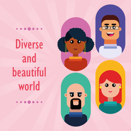 Diversity and inclusion background Vectorのイラスト素材