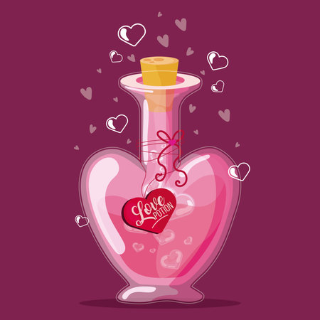 Isolated colored magical love potion elixir Vectorのイラスト素材