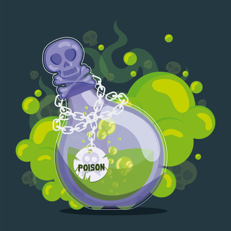 Isolated colored magical poison potion elixir Vectorのイラスト素材