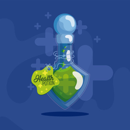 Isolated colored magical health potion elixir Vectorのイラスト素材