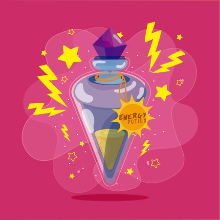 Isolated colored magical energy potion elixir Vectorのイラスト素材