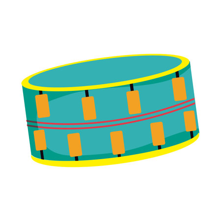 Isolated colored drum musical instrument Vectorのイラスト素材