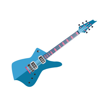 Isolated colored electric guitar musical instrument Vectorのイラスト素材