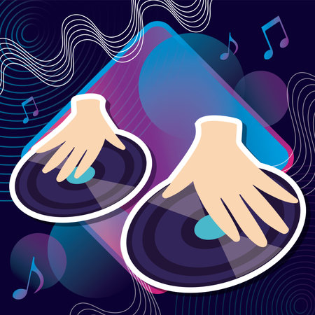 Colored electronic music style concept background Vectorのイラスト素材