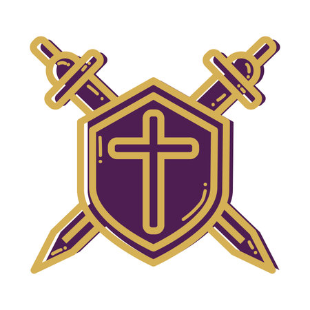 Isolated Shield and swords icon Medieval weapon Vectorのイラスト素材