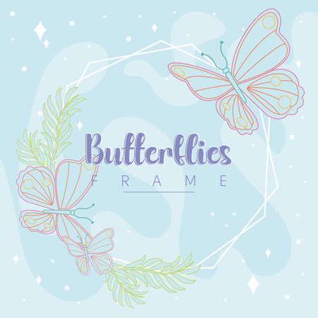Colored poster of butterflies wallpaper decoration Vectorのイラスト素材