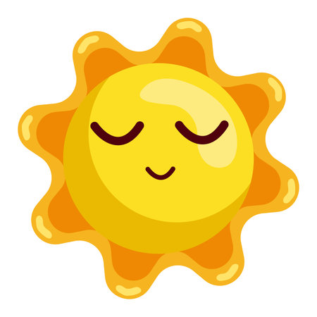 Isolated happy cute sun cartoon Vectorのイラスト素材