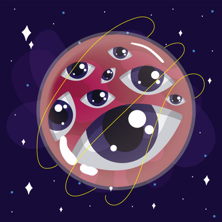 Isolated abstract plantet Cosmic star Vectorのイラスト素材