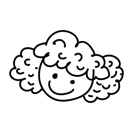 Isolated sketch of a cute girl avatar Vectorのイラスト素材