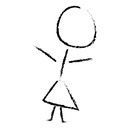 Isolated girl body sketch icon Vectorのイラスト素材