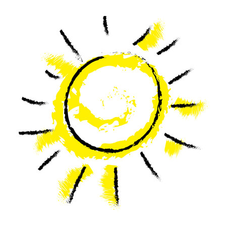Isolated sketch of a sun icon Vectorのイラスト素材
