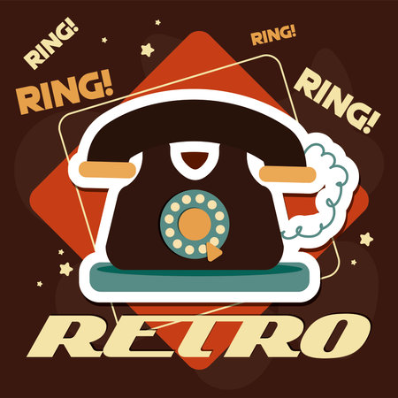 Retro and nostalgic background with an old telephone Vectorのイラスト素材
