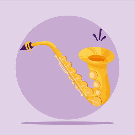 Isolated colored saxophone musical instrument icon Vectorのイラスト素材