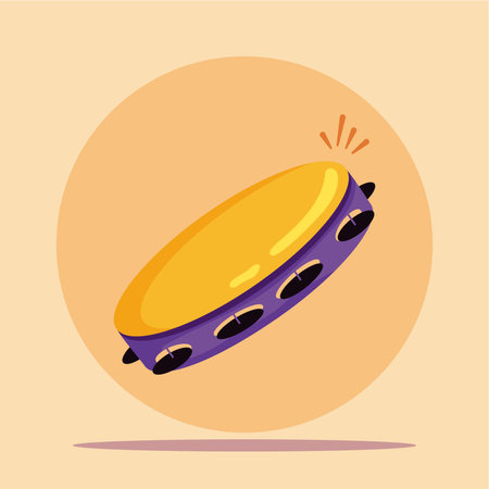 Isolated colored tambourine musical instrument icon Vectorのイラスト素材