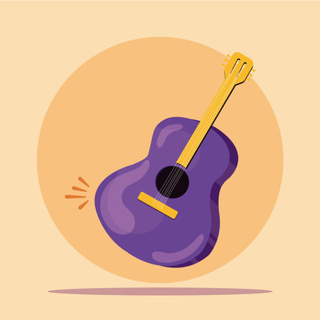 Isolated colored guitar musical instrument icon Vectorのイラスト素材