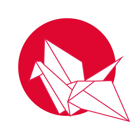 Isolated origami crane animal Japan Vectorのイラスト素材