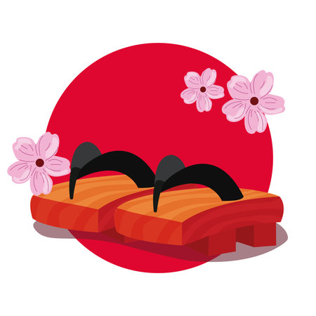 Isolated traditional japanese shoes Japan Vectorのイラスト素材