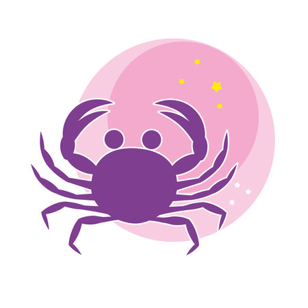 Isolated cancer animal silhouette zodiac sign Vectorのイラスト素材