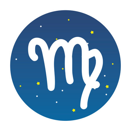 Isolated virgo colored zodiac sign symbol Vectorのイラスト素材