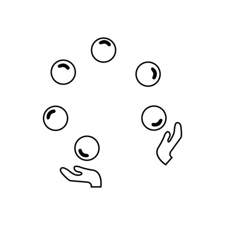 Isolated hands playing with balls icon Vectorのイラスト素材