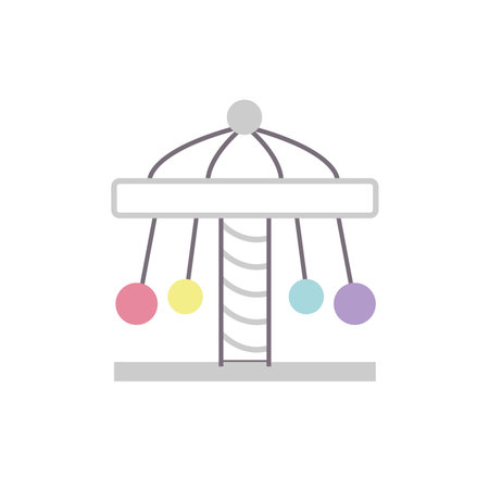 Colored amusement park carousel icon Vectorのイラスト素材