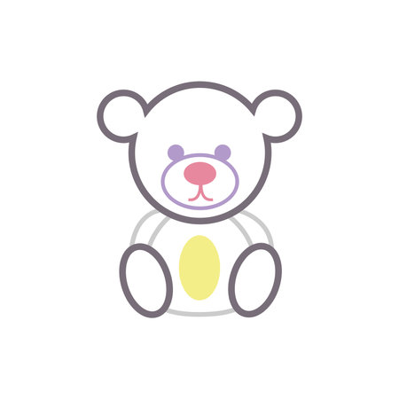 Colored teddy bear icon Vectorのイラスト素材
