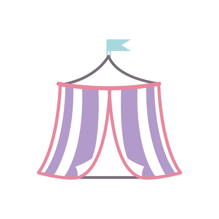 Colored amusement park circus tent icon Vectorのイラスト素材