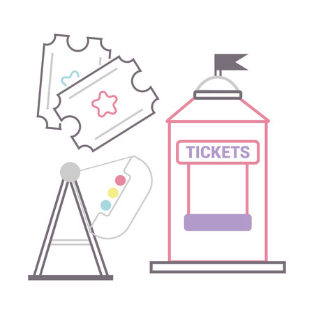 Set of carnival amusement park icons Vectorのイラスト素材