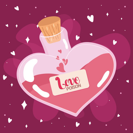 Isolated heart shape love potion Valentine day poster Vectorのイラスト素材