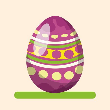 Isolated colored realistic easter egg icon Vectorのイラスト素材