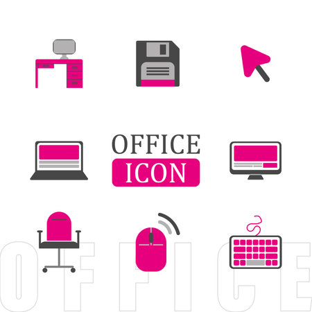 Set of different office icons Vectorのイラスト素材
