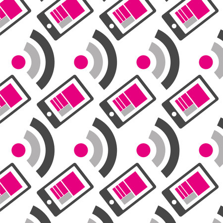 Office icons seamless pattern background Vectorのイラスト素材