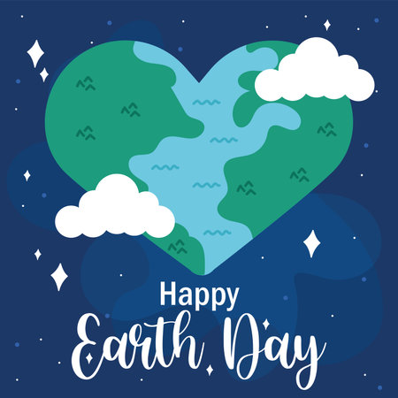 Happy earth day cute background Vectorのイラスト素材