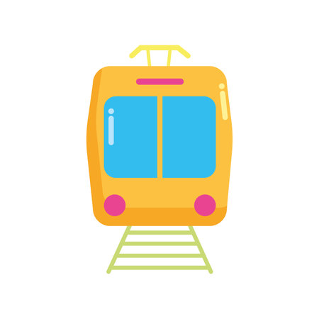 Front view of a colored train icon Vectorのイラスト素材