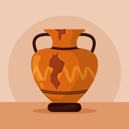 Isolated empty broken artisan vase icon Vectorのイラスト素材