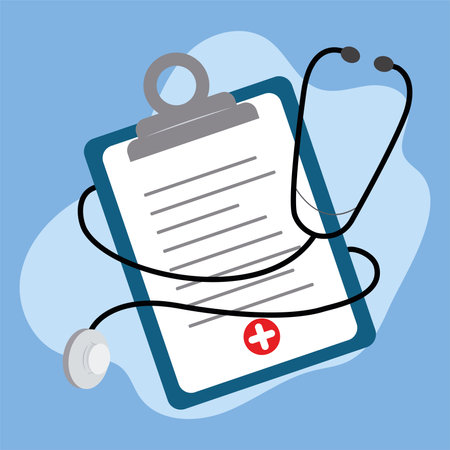 Medical history wrapped on a stethoscope Vectorのイラスト素材