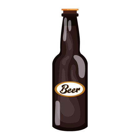 Isolated colored beer bottle icon Vectorのイラスト素材