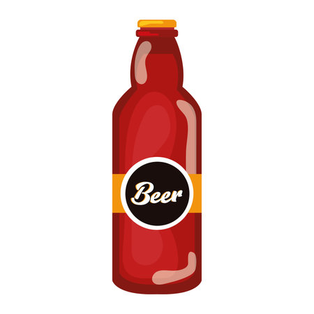 Isolated colored beer bottle icon Vectorのイラスト素材