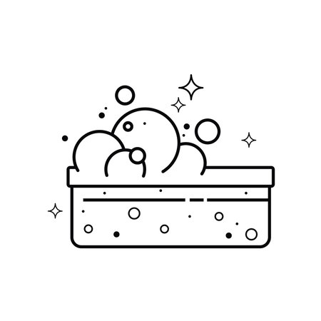 Isolated cleaning sponge with bubbles icon Vectorのイラスト素材