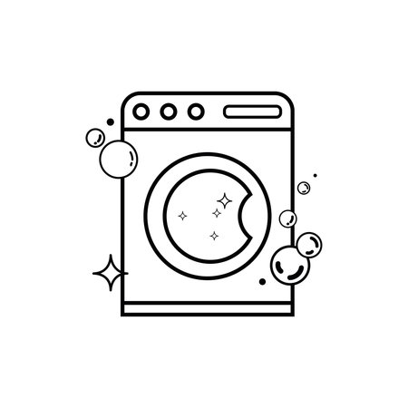 Isolated shiny washing machine icon Vectorのイラスト素材