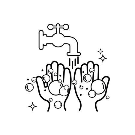 Isolated pair of kitchen gloves with a water tap icon Vectorのイラスト素材