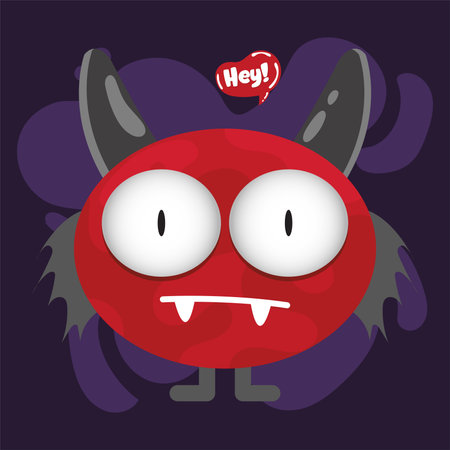 Isolated cute colored monster character Vectorのイラスト素材
