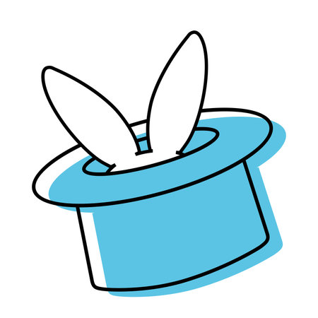 Isolated colored magician hat with rabbit ears magic icon Vectorのイラスト素材
