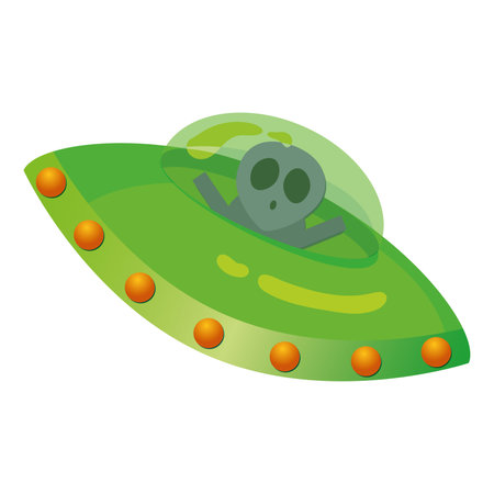 Isolated cute ufo spaceship icon Vectorのイラスト素材