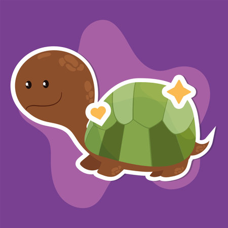 Isolated cute turtle cartoon character Vectorのイラスト素材