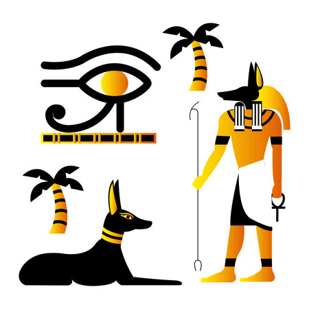 Set of colored egypt icons Vectorのイラスト素材